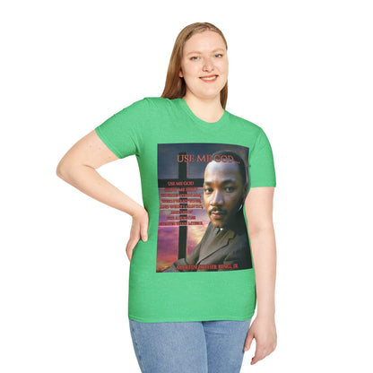 Use Me God, MLK Jr Dark colors Unisex T-Shirt by theGreenDragonTavern.shop