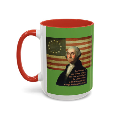 Washington's Earnest Prayer Green Accent Mug by theGreenDragonTavern.shop