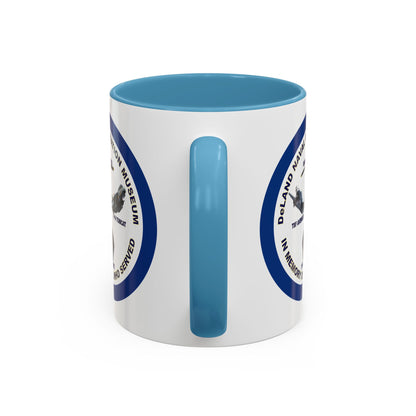 DNASM Student Art Navy Frame White Accent Mug by theGreenDragonTavern.shop