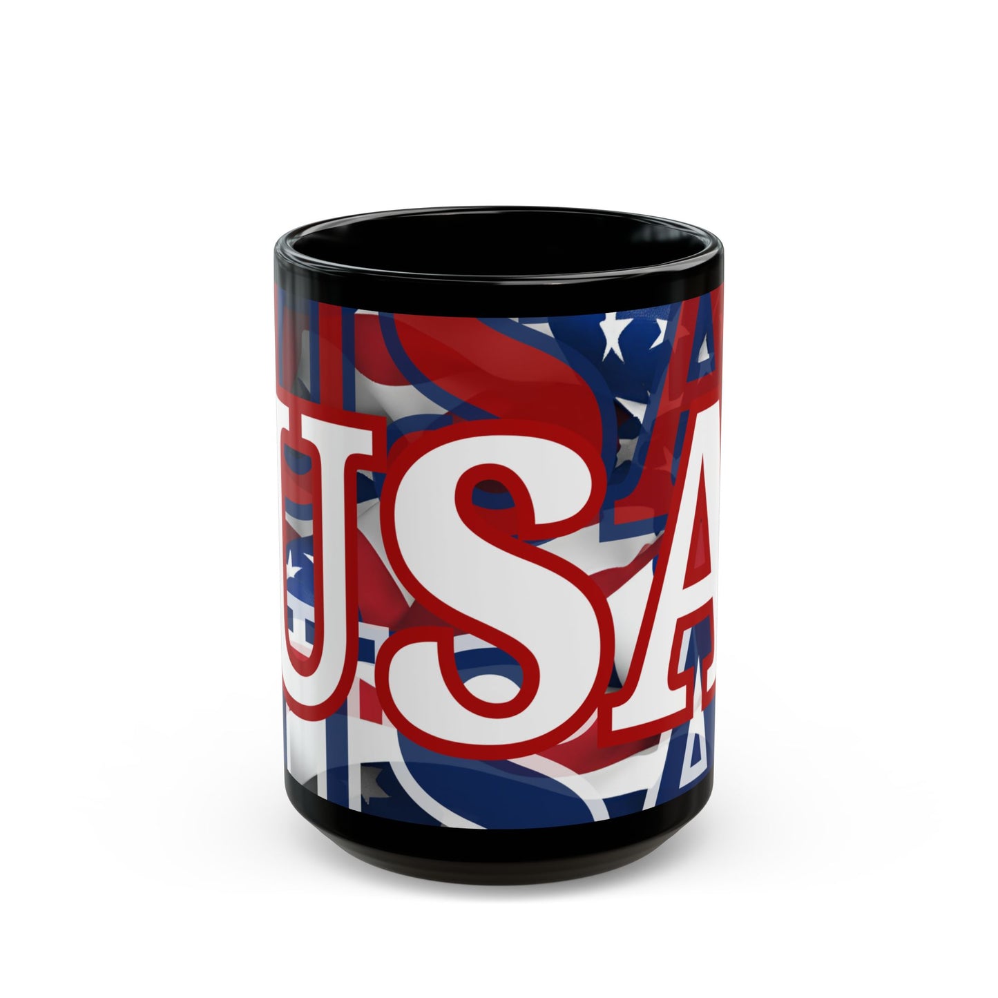 USA! USA! USA White font Patriot Blue Mug by theGreenDragonTavern.shop