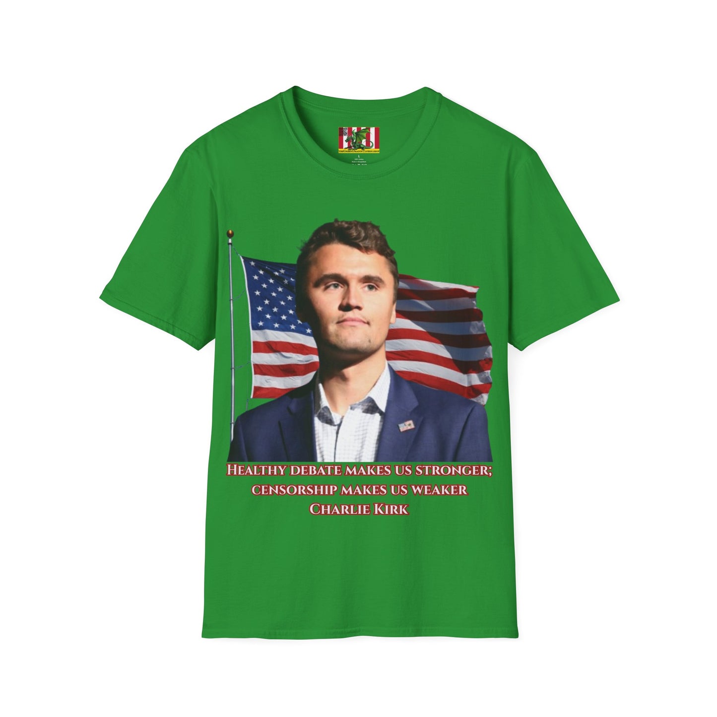 Charlie Kirk, Healthy Debate Dark colors Unisex T-Shirt by theGreenDragonTavern.shop
