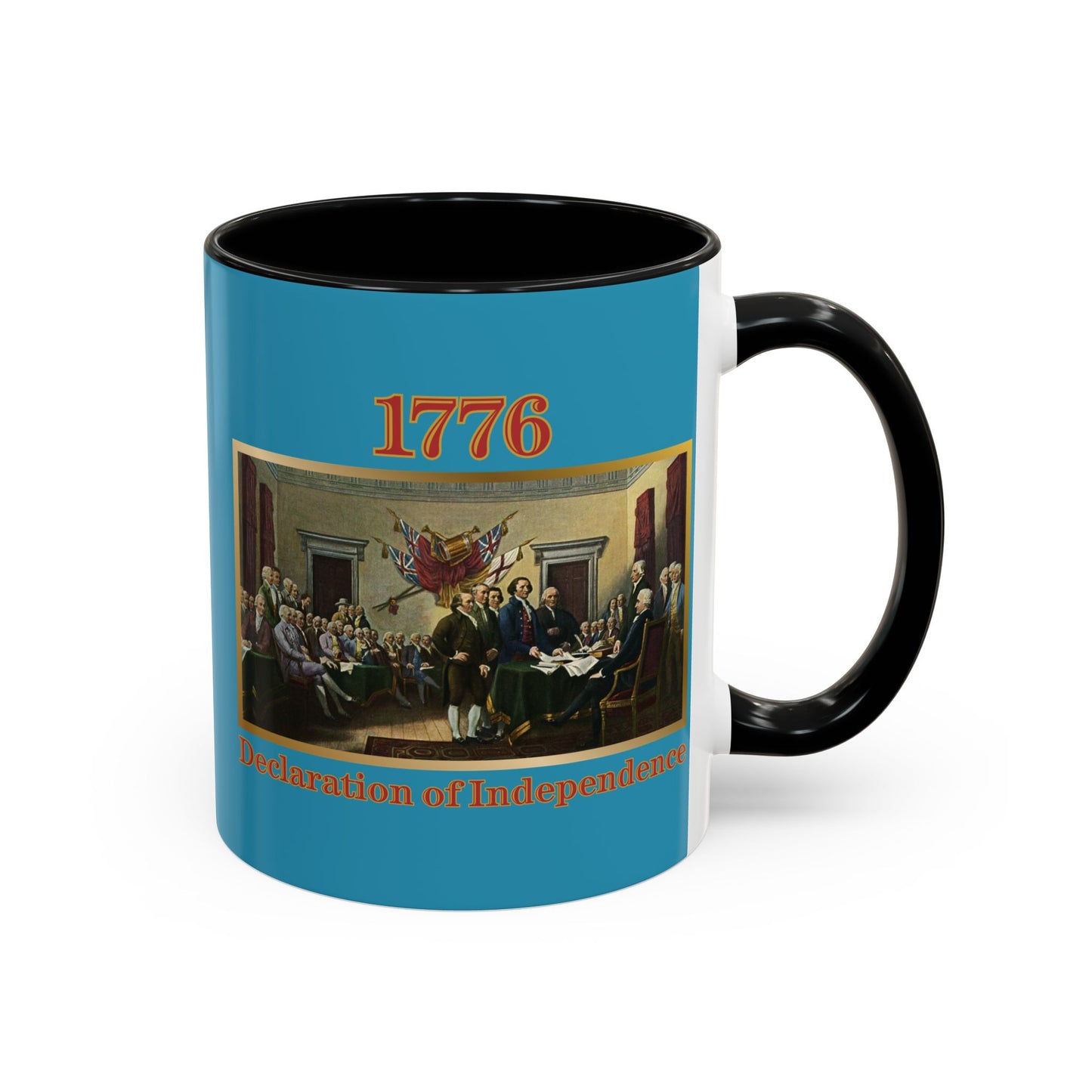 Declaration of Independence Turquoise Accent Mug by theGreenDragonTavern.shop