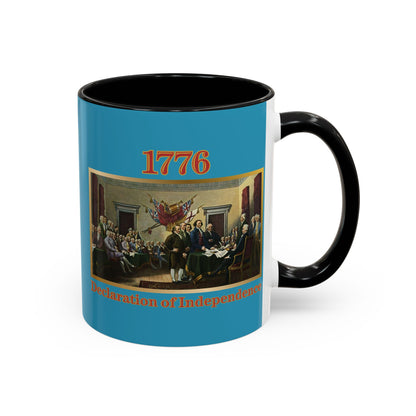 Declaration of Independence Turquoise Accent Mug by theGreenDragonTavern.shop