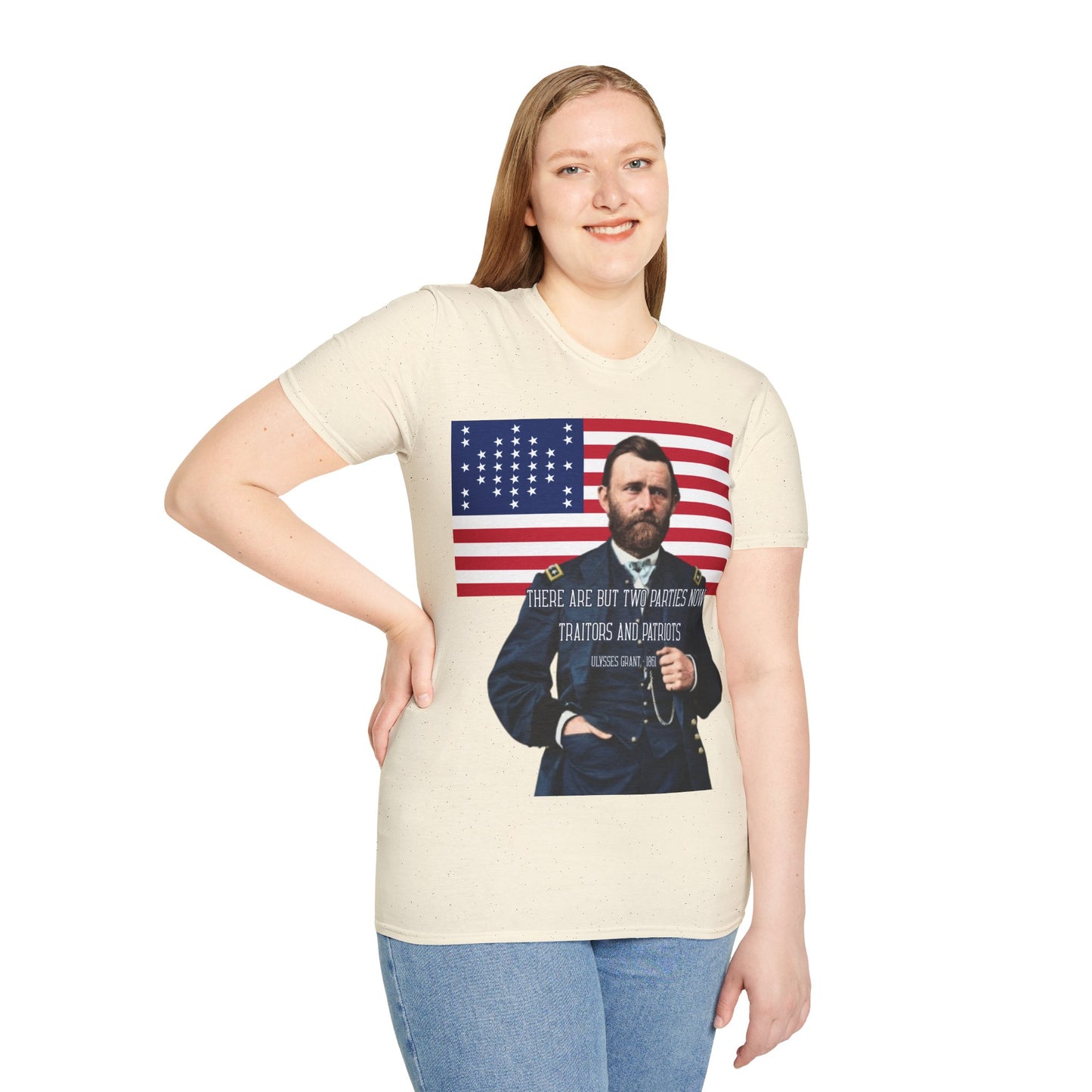 "Traitors and Patriots" Ulysses Grant Light colors Unisex T-Shirt by theGreenDragonTavern.shop