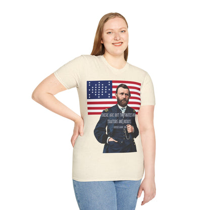 "Traitors and Patriots" Ulysses Grant Light colors Unisex T-Shirt by theGreenDragonTavern.shop