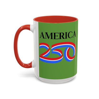 America 250 Green Accent Mug by theGreenDragonTavern.shop