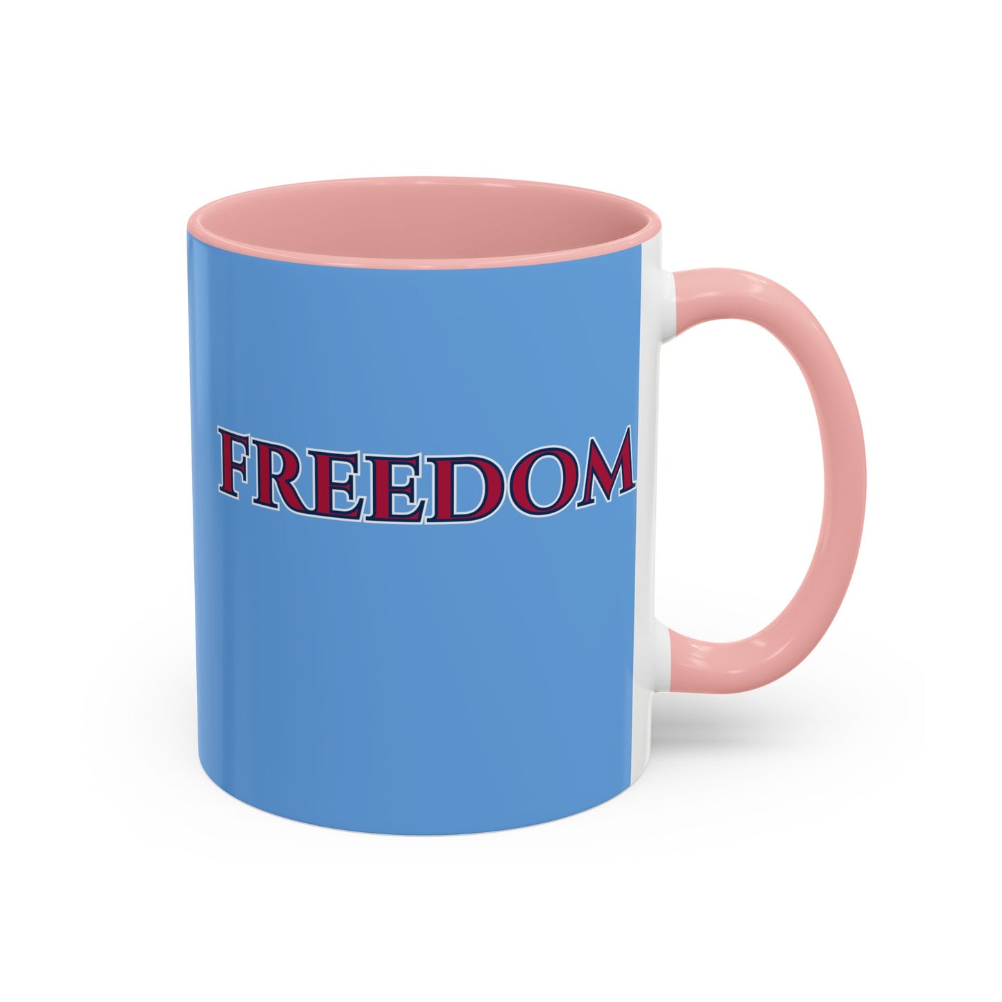 Freedom, Light Blue Accent Mug by theGreenDragonTavern.shop