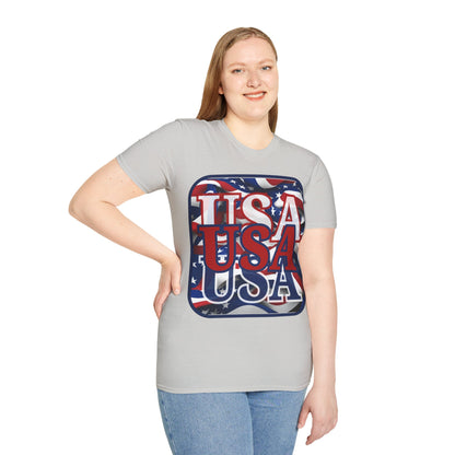 RED White and Blue USA Patriot Light colors Unisex T-Shirt by theGreenDragonTavern.shop
