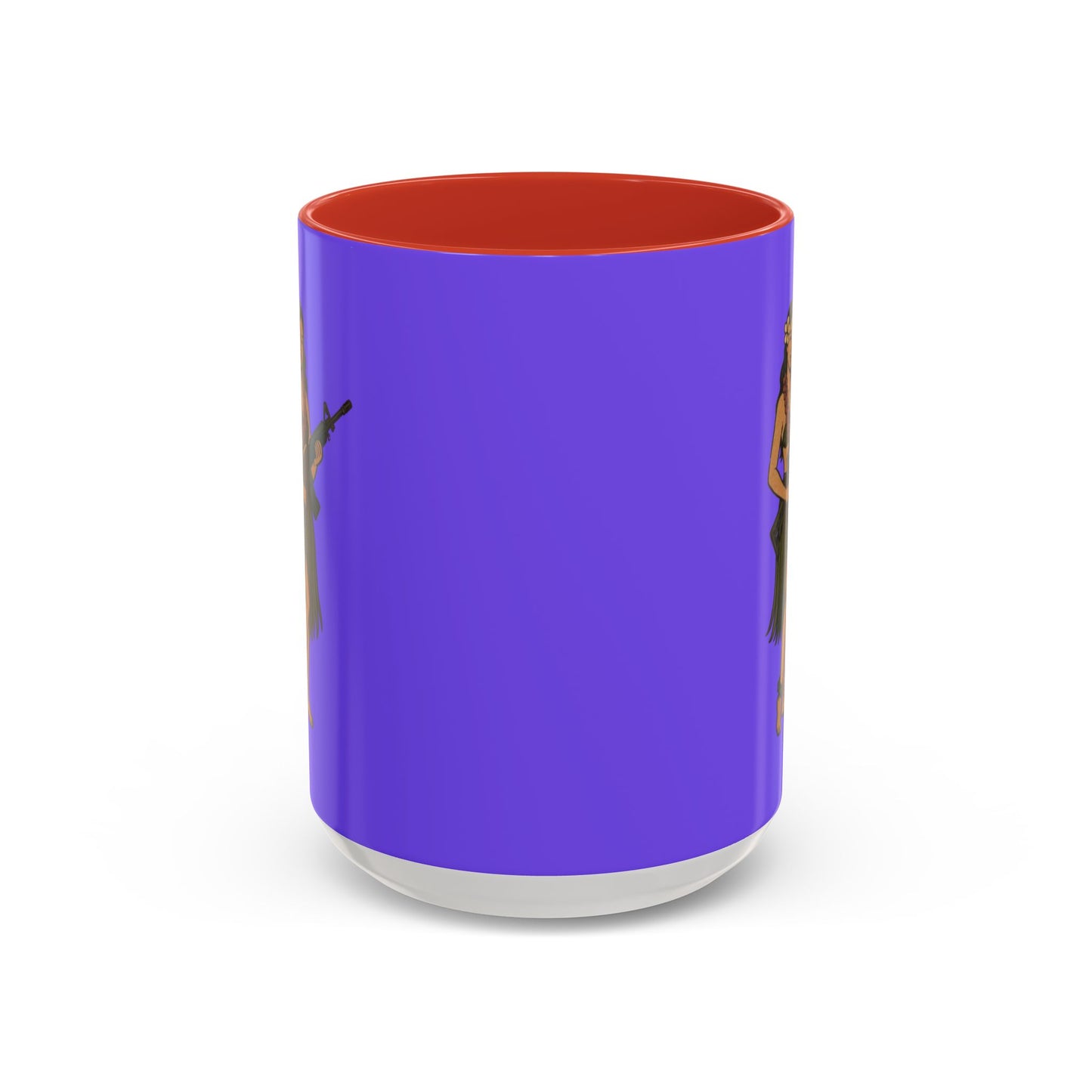 Hula Girl Packin' Heat Light Purple Accent Mug by theGreenDragonTavern.shop