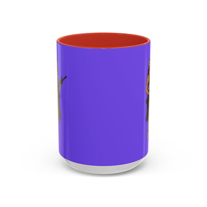 Hula Girl Packin' Heat Light Purple Accent Mug by theGreenDragonTavern.shop