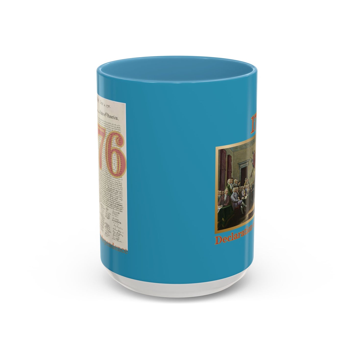Declaration of Independence Turquoise Accent Mug by theGreenDragonTavern.shop