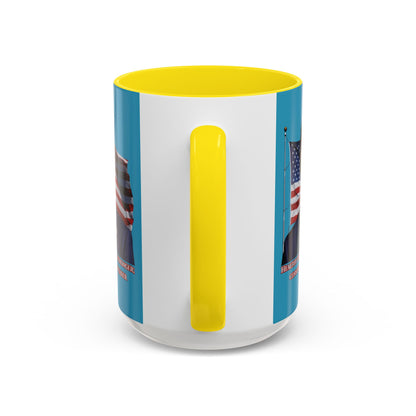 Charlie Kirk, Healthy Debate Turquoise Accent Mug by theGreenDragonTavern.shop