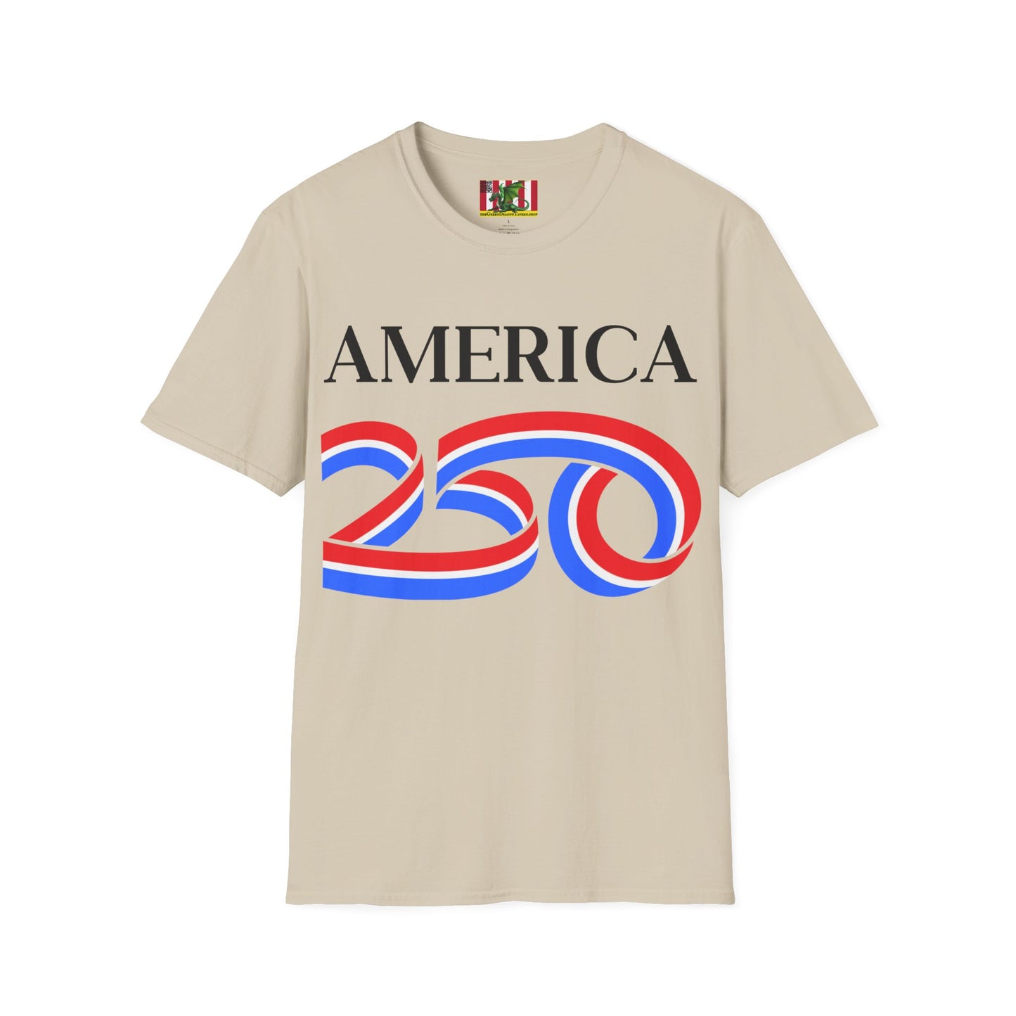 America 250 Black font, Light colors, Unisex T-Shirt by theGreenDragonTavern.shop