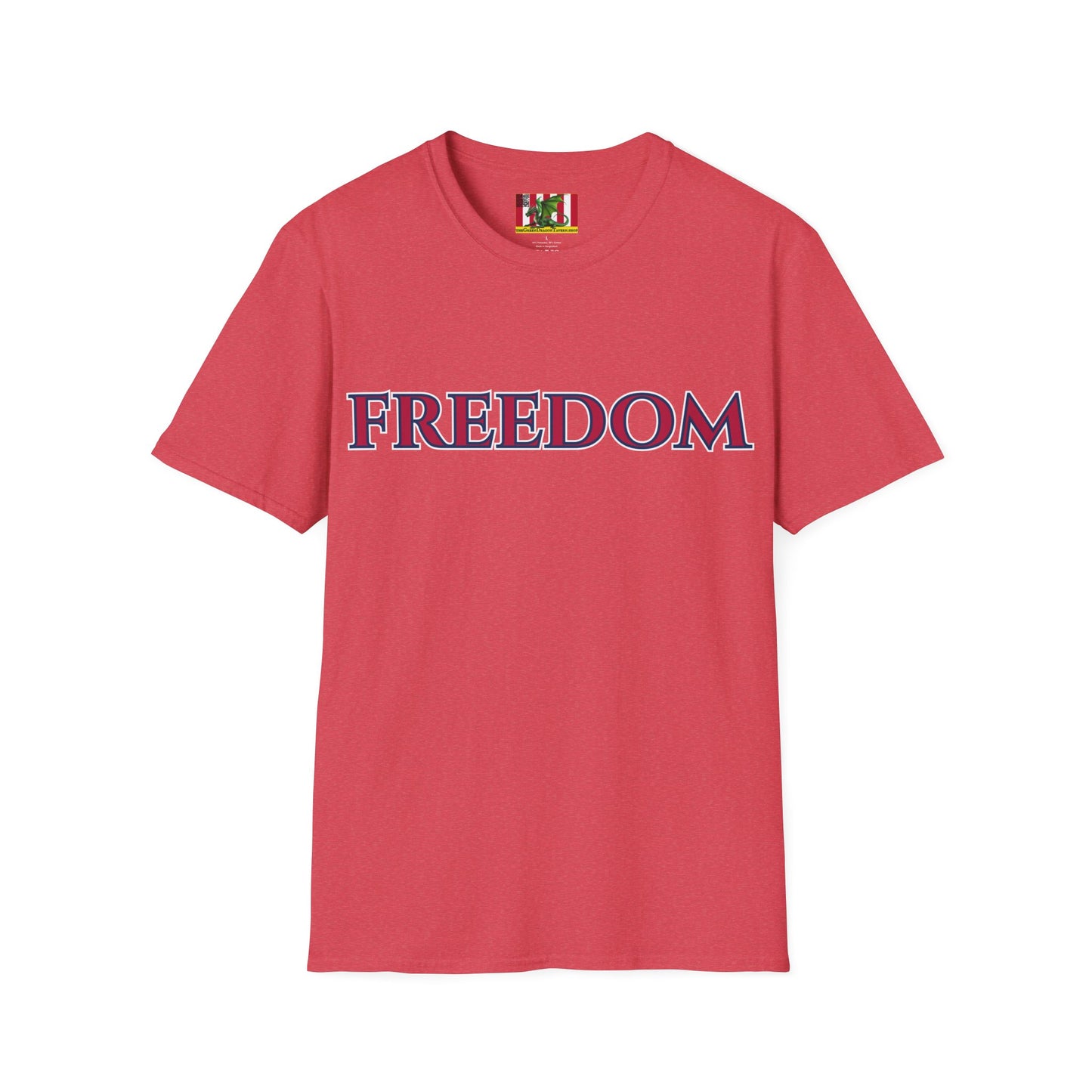 Freedom, Red font, Light colors Unisex T-Shirt by theGreenDragonTavern.shop