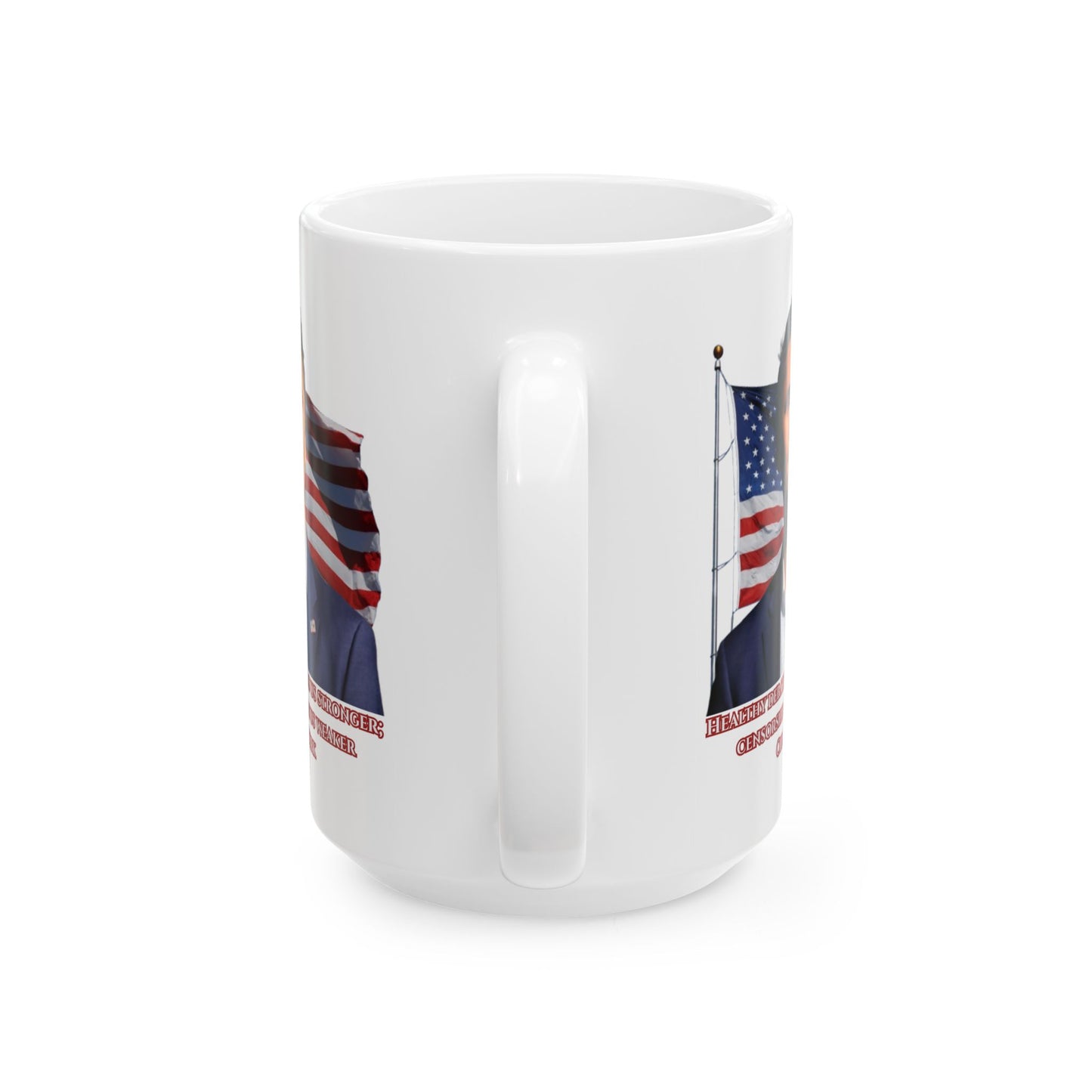 Charlie Kirk, Healthy Debate White Mug by theGreenDragonTavern.shop