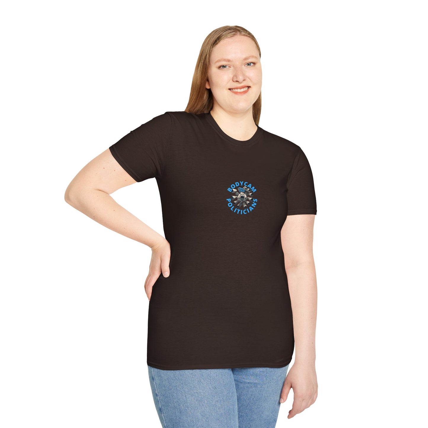 2-sided, Bodycam the Politicians Cameras Dark colors Unisex T-Shirt by theGreenDragonTavern.shop
