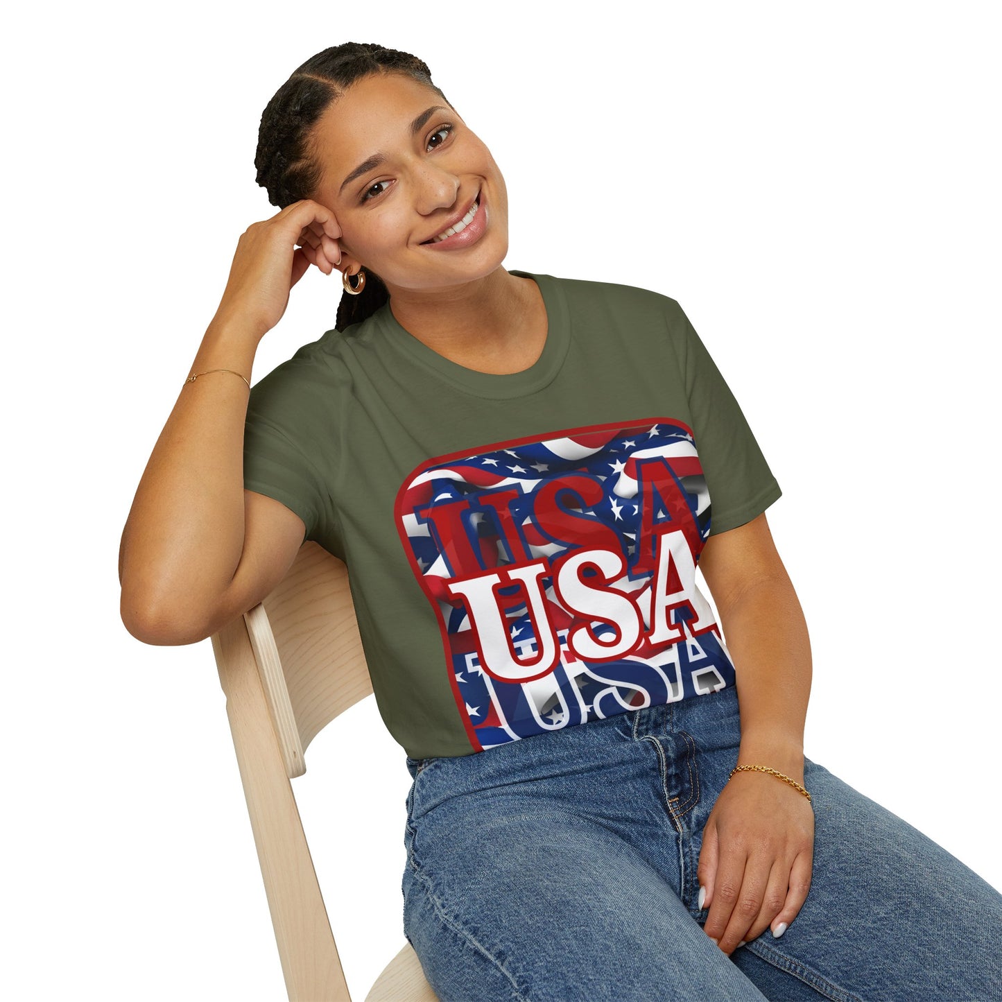 Red WHITE and Blue USA Patriot DKcolors Unisex T-Shirt by theGreenDragonTavern.shop