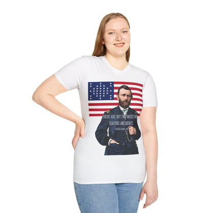 "Traitors and Patriots" Ulysses Grant Light colors Unisex T-Shirt by theGreenDragonTavern.shop