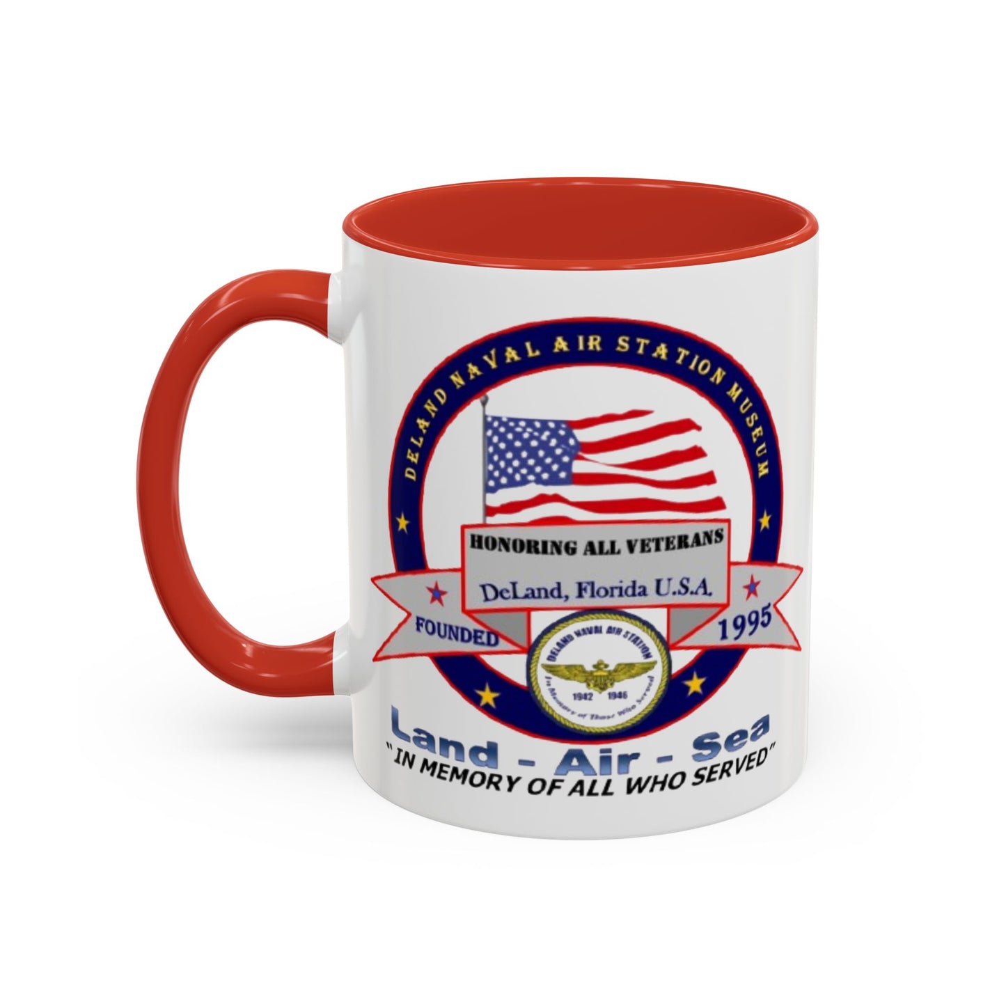 DNASM 2-sided, Founding & Student Art White Accent Mug by theGreenDragonTavern.shop