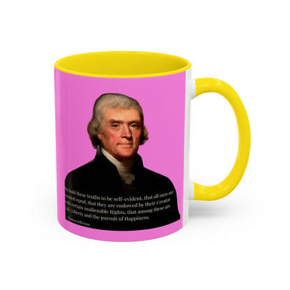 We hold these truths to be self-evident Pink Accent Mug by theGreenDragonTavern.shop