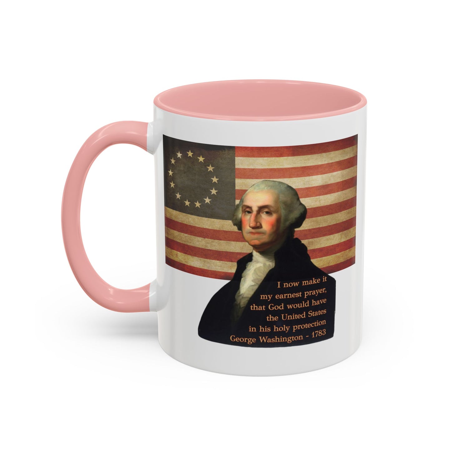 Washington's Earnest Prayer White Accent Mug by theGreenDragonTavern.shop