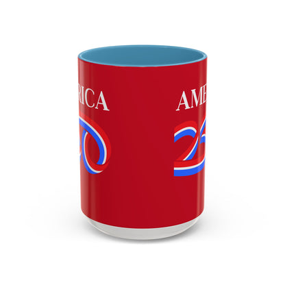 America 250 Red Accent Mug by theGreenDragonTavern.shop