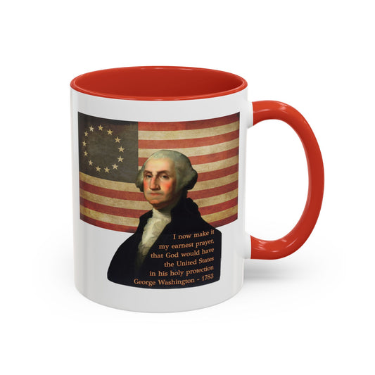 Washington's Earnest Prayer White Accent Mug by theGreenDragonTavern.shop