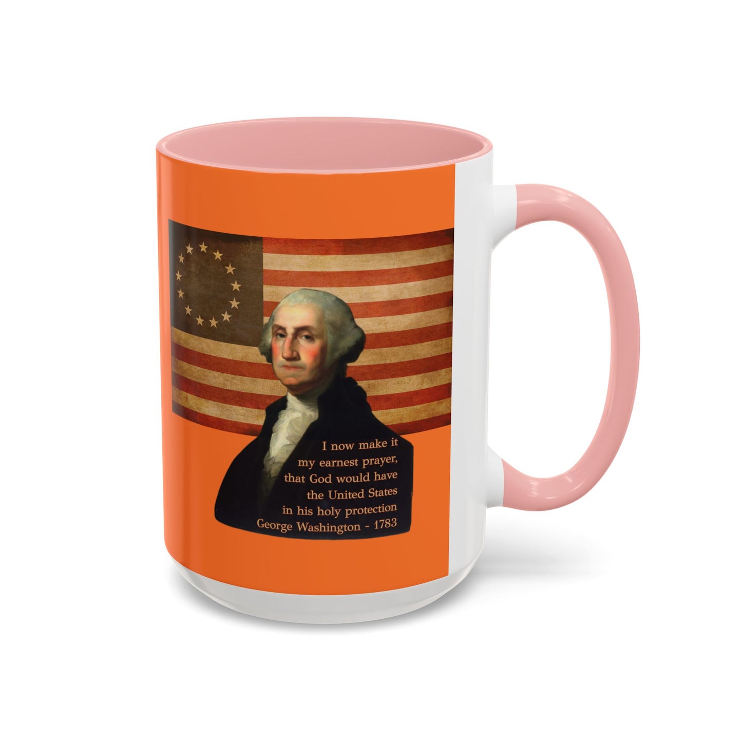 Washington's Earnest Prayer Orange Accent Mug by theGreenDragonTavern.shop