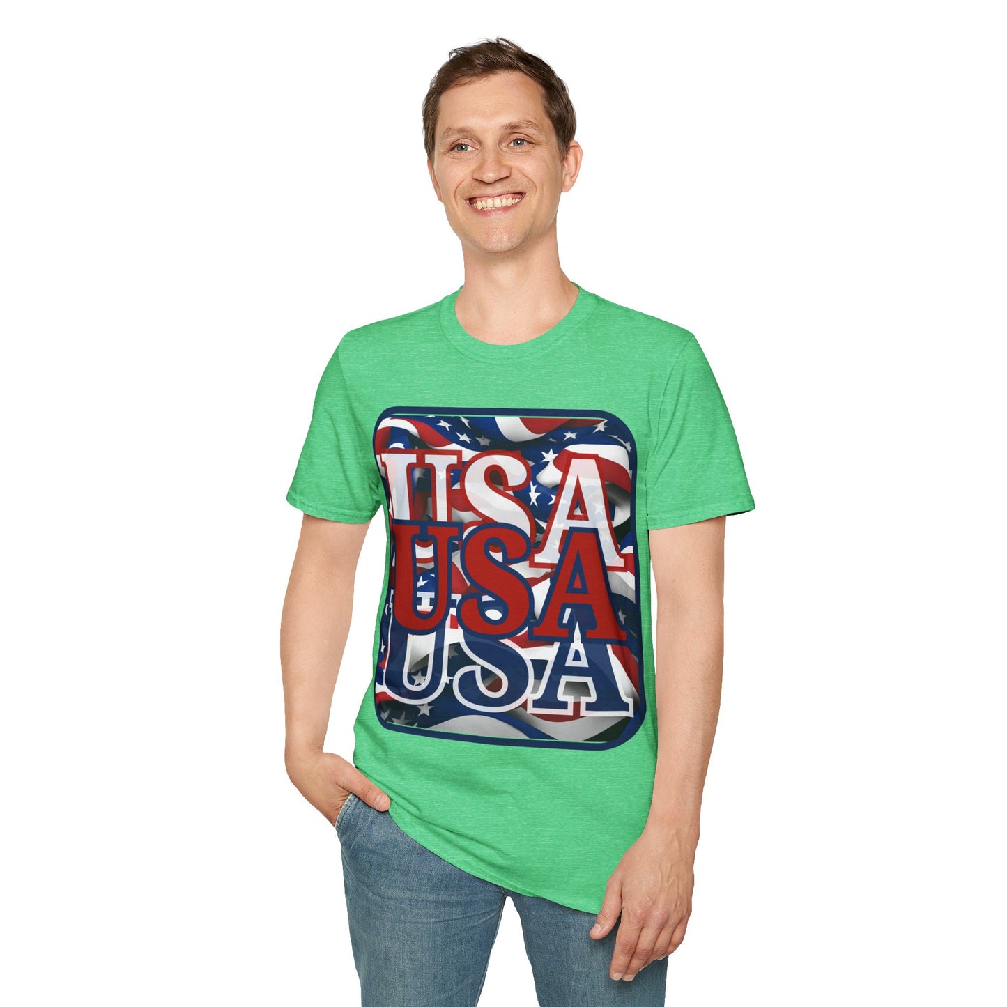 RED White and Blue USA Patriot DKcolors Unisex T-Shirt by theGreenDragonTavern.shop