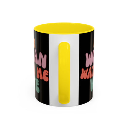 I Am Woman Watch Me Vote Black Accent Mug by theGreenDragonTavern.shop