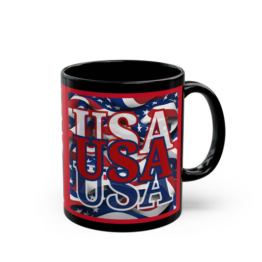 USA Red font Center Patriot Red Mug by theGreenDragonTavern.shop