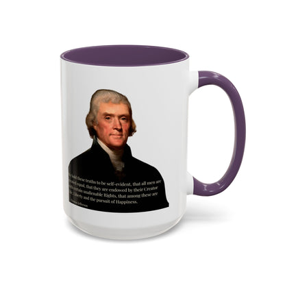 We hold these truths to be self-evident White Accent Mug by theGreenDragonTavern.shop
