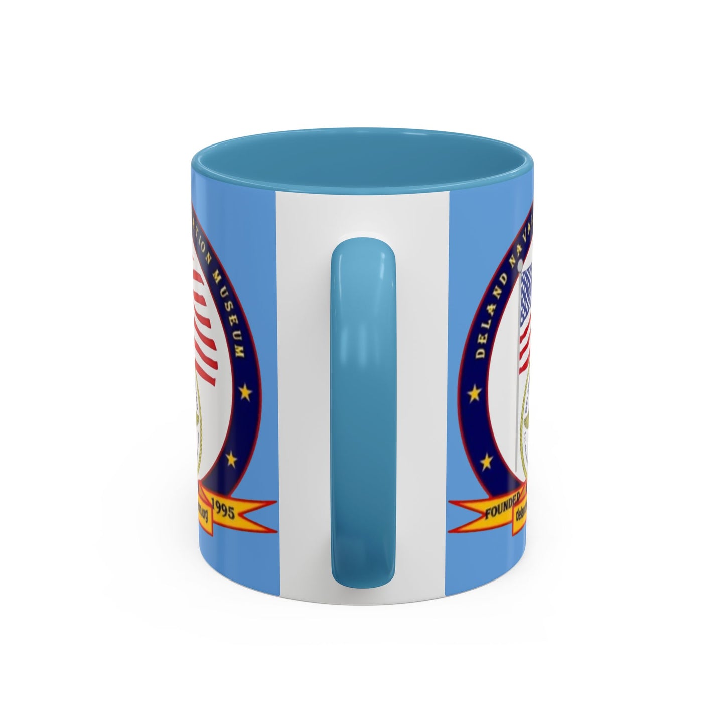 DeLand Naval Air Station Museum Light Blue Accent Mug by theGreenDragonTavern.shop