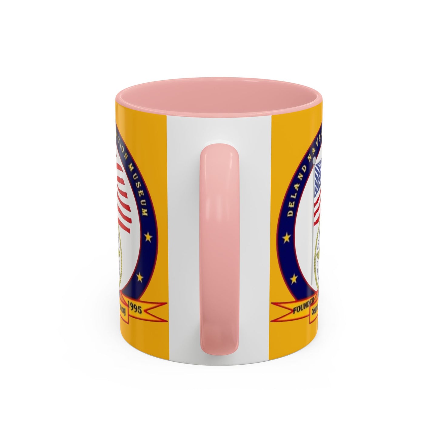DeLand Naval Air Station Museum Yellow Accent Mug by theGreenDragonTavern.shop
