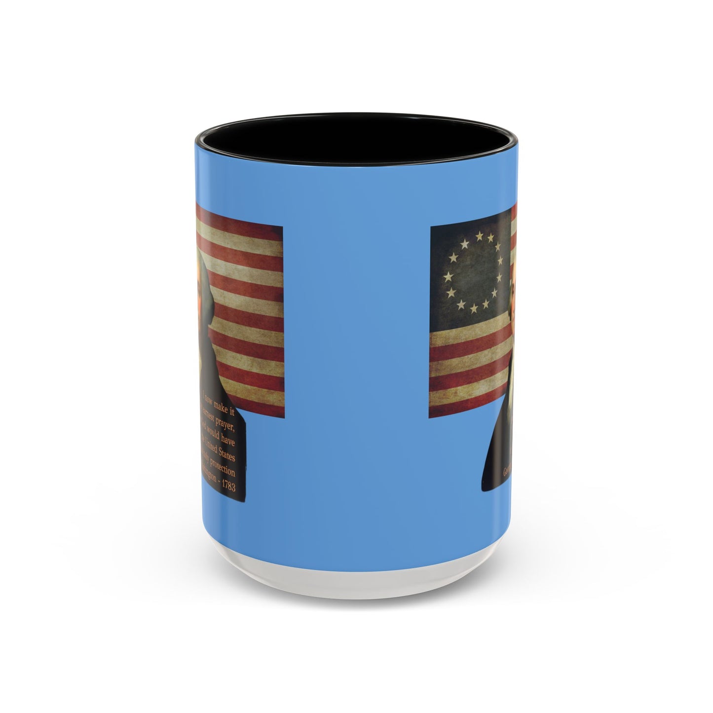 Washington's Earnest Prayer Light Blue Accent Mug by theGreenDragonTavern.shop