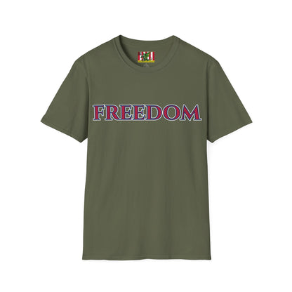 Freedom, Red font, Dark colors Unisex T-Shirt by theGreenDragonTavern.shop