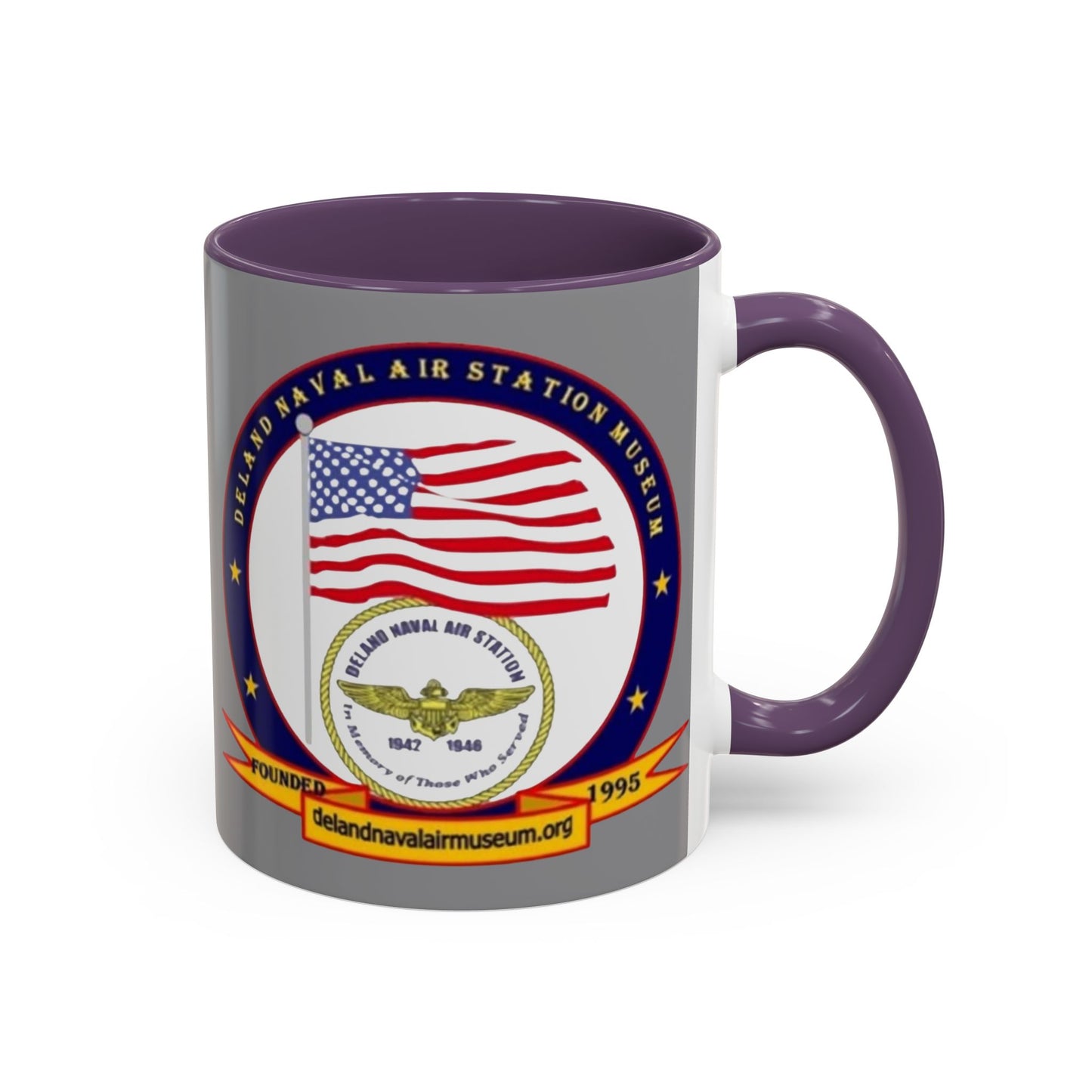 DeLand Naval Air Station Museum Grey Accent Mug by theGreenDragonTavern.shop