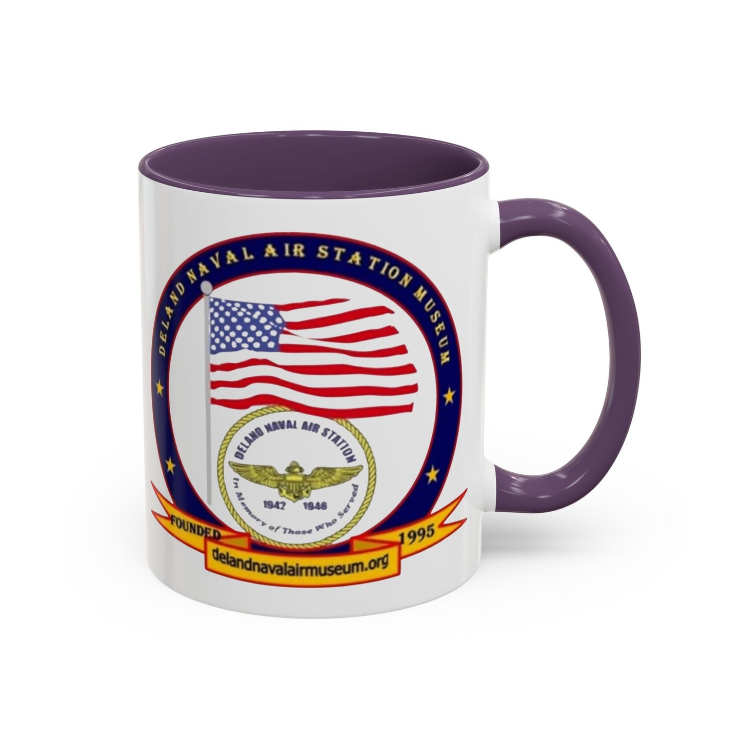 DeLand Naval Air Station Museum White Accent Mug by theGreenDragonTavern.shop