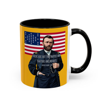 "Traitors and Patriots" Ulysses Grant Yellow Accent Mug by theGreenDragonTavern.shop