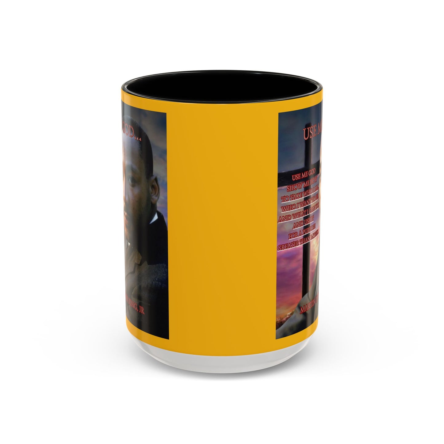 Use Me God, MLK Jr Yellow Accent Mug by theGreenDragonTavern.shop
