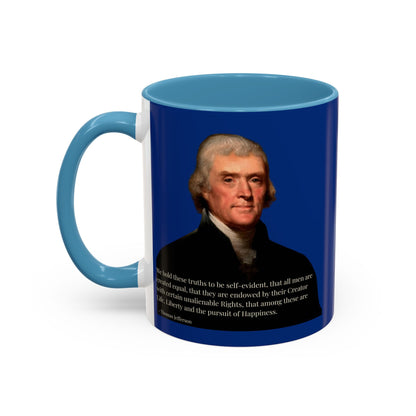 We hold these truths to be self-evident Dark Blue Accent Mug by theGreenDragonTavern.shop