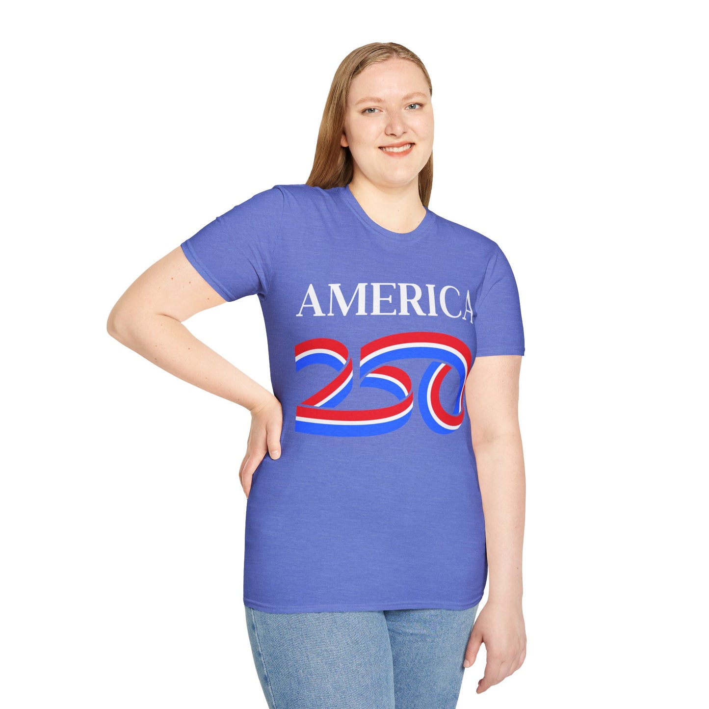 America 250 White font, Light colors, Unisex T-Shirt by theGreenDragonTavern.shop