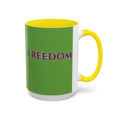 Freedom, Green Accent Mug by theGreenDragonTavern.shop