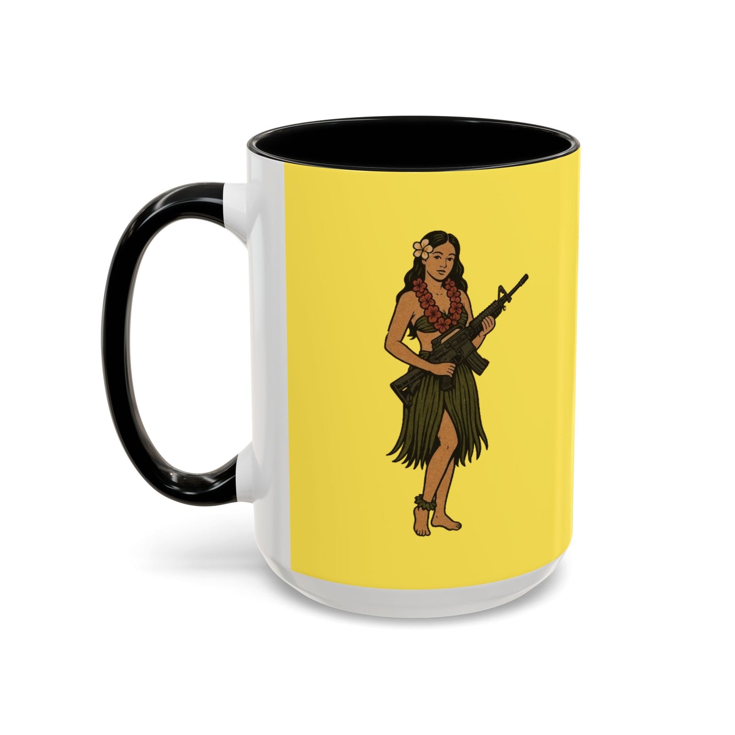 Hula Girl Packin' Heat Pineapple Accent Mug by theGreenDragonTavern.shop
