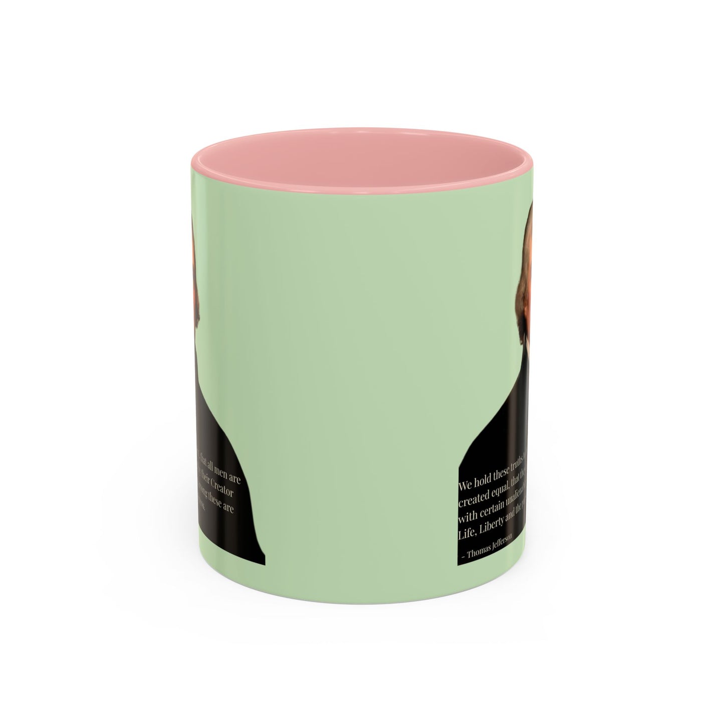We hold these truths to be self-evident Light Green Accent Mug by theGreenDragonTavern.shop