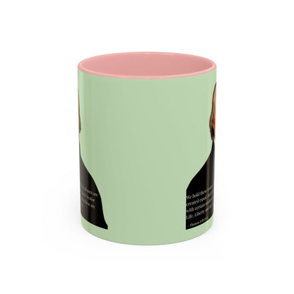 We hold these truths to be self-evident Light Green Accent Mug by theGreenDragonTavern.shop