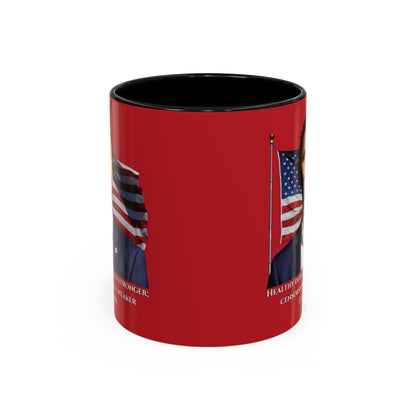 Charlie Kirk, Healthy Debate Red Accent Mug by theGreenDragonTavern.shop