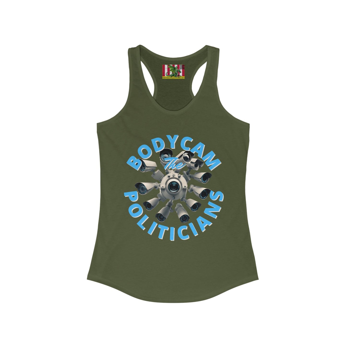 Bodycam the Politicians Cameras Women's Racerback Tank Top by theGreenDragonTavern.shop