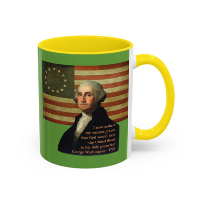 Washington's Earnest Prayer Green Accent Mug by theGreenDragonTavern.shop