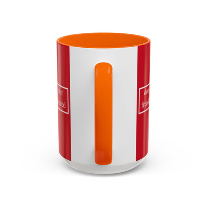 don't assume your freedoms are assured White font Red Accent Mug by theGreenDragonTavern.shop